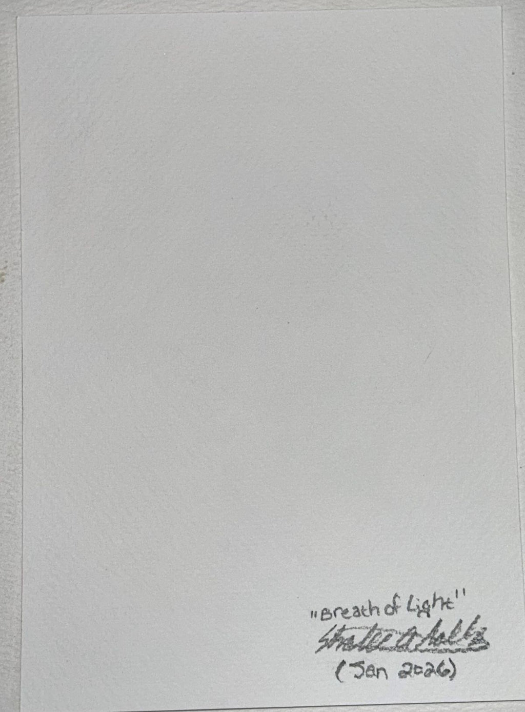 Close-up of Breath of Light 5x7 charcoal portrait print showing expressive texture and subtle gold accents