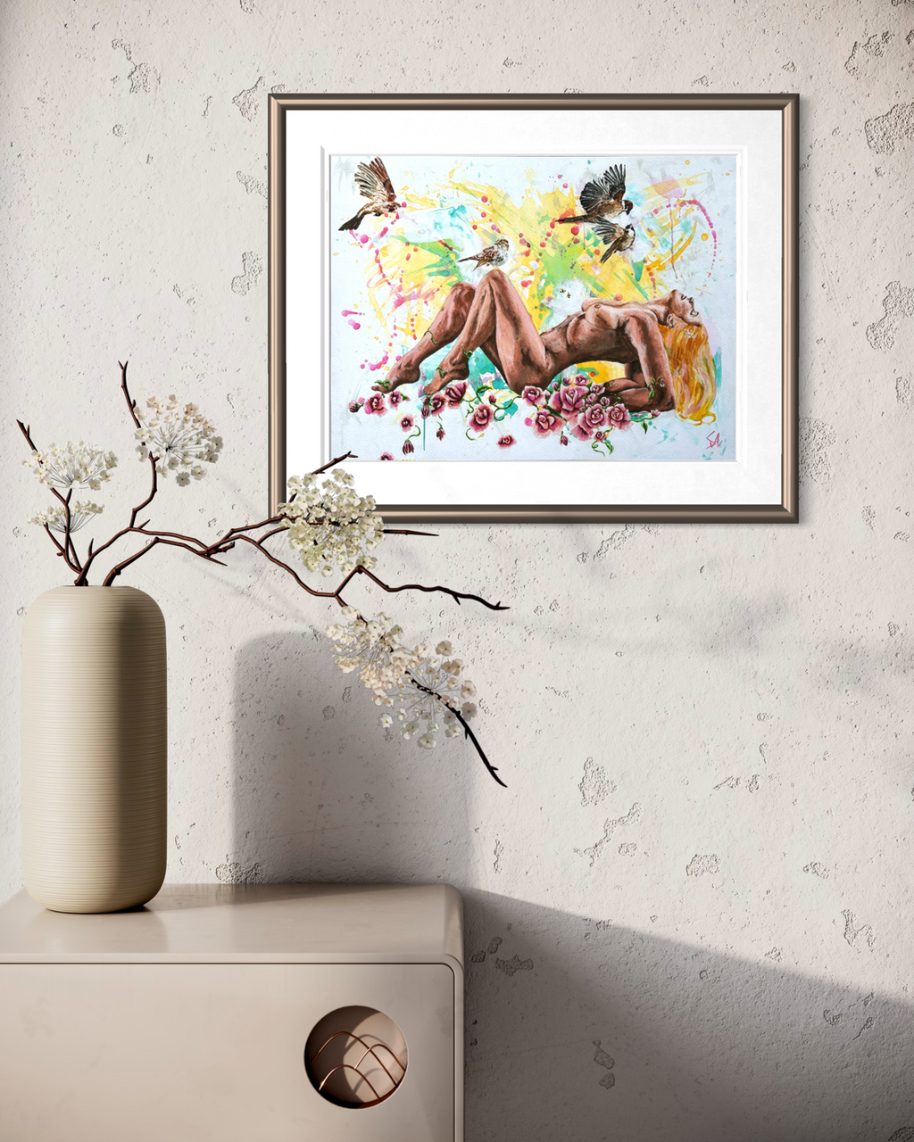 Aphrodite Goddess of Love fine art print displayed framed on a wall