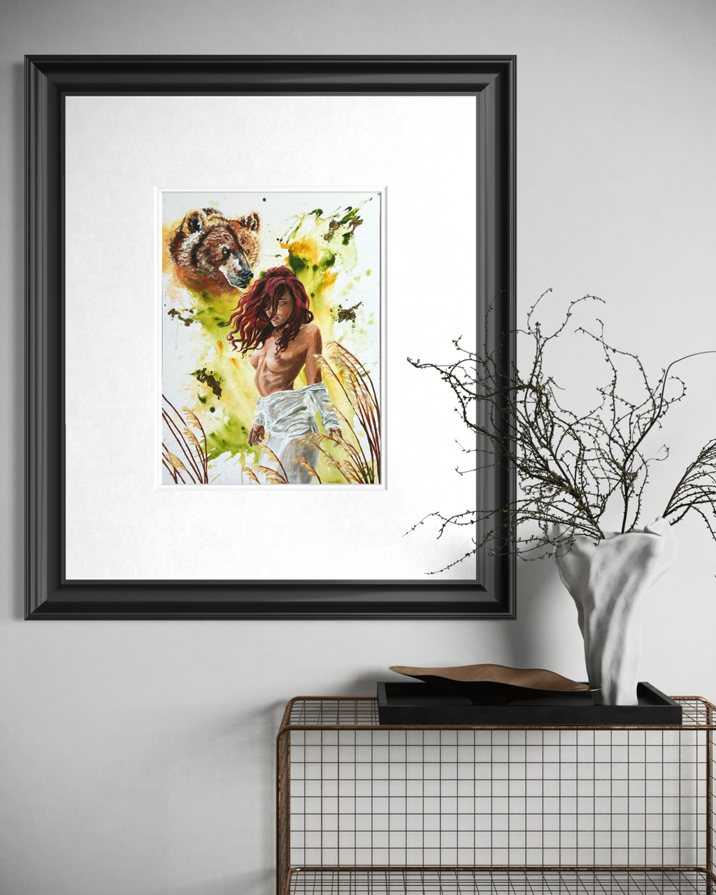 Aura Goddess of the Breeze fine art print displayed framed on a wall