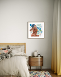 Chloris flower goddess fine art print displayed framed in a bedroom