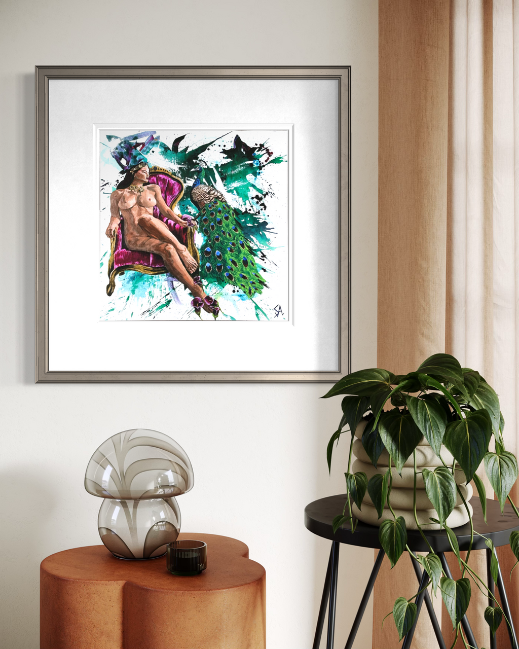 Hera Queen of the Gods fine art print displayed framed on a wall
