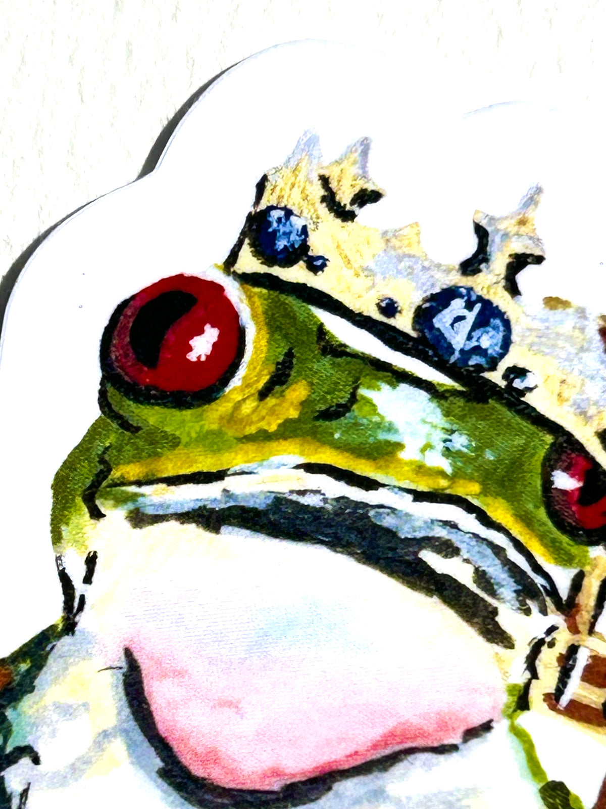 Close-up of crowned frog artwork on the I Said What I Said vinyl sticker