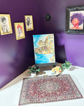 Sunlit Drift miniature sea turtle artwork displayed in an art room