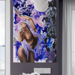 Astrape lightning goddess painting original acrylic artwork