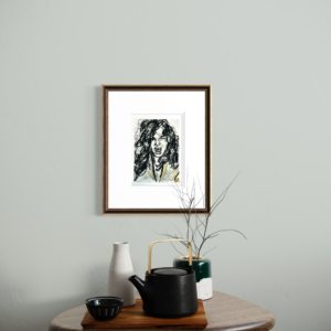 Rage Bloom fine art print by Shalee Talbert from the Gilded Muses collection displayed in a framed interior mockup.
