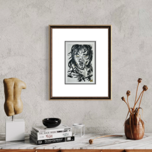 Wild Spark fine art print by Shalee Talbert from the Gilded Muses collection displayed in a framed interior mockup.
